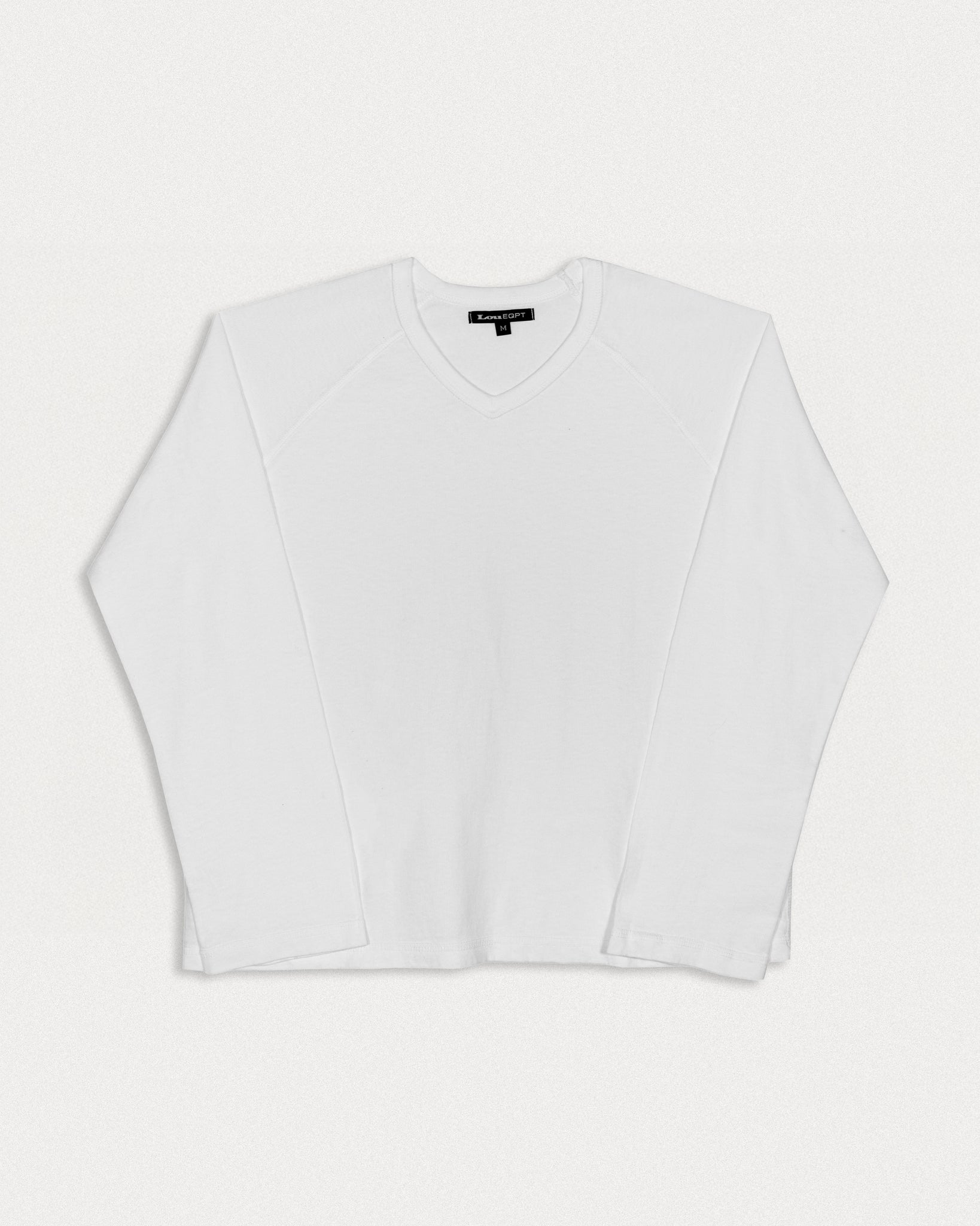 V-NECK RAGLAN LS - WHITE