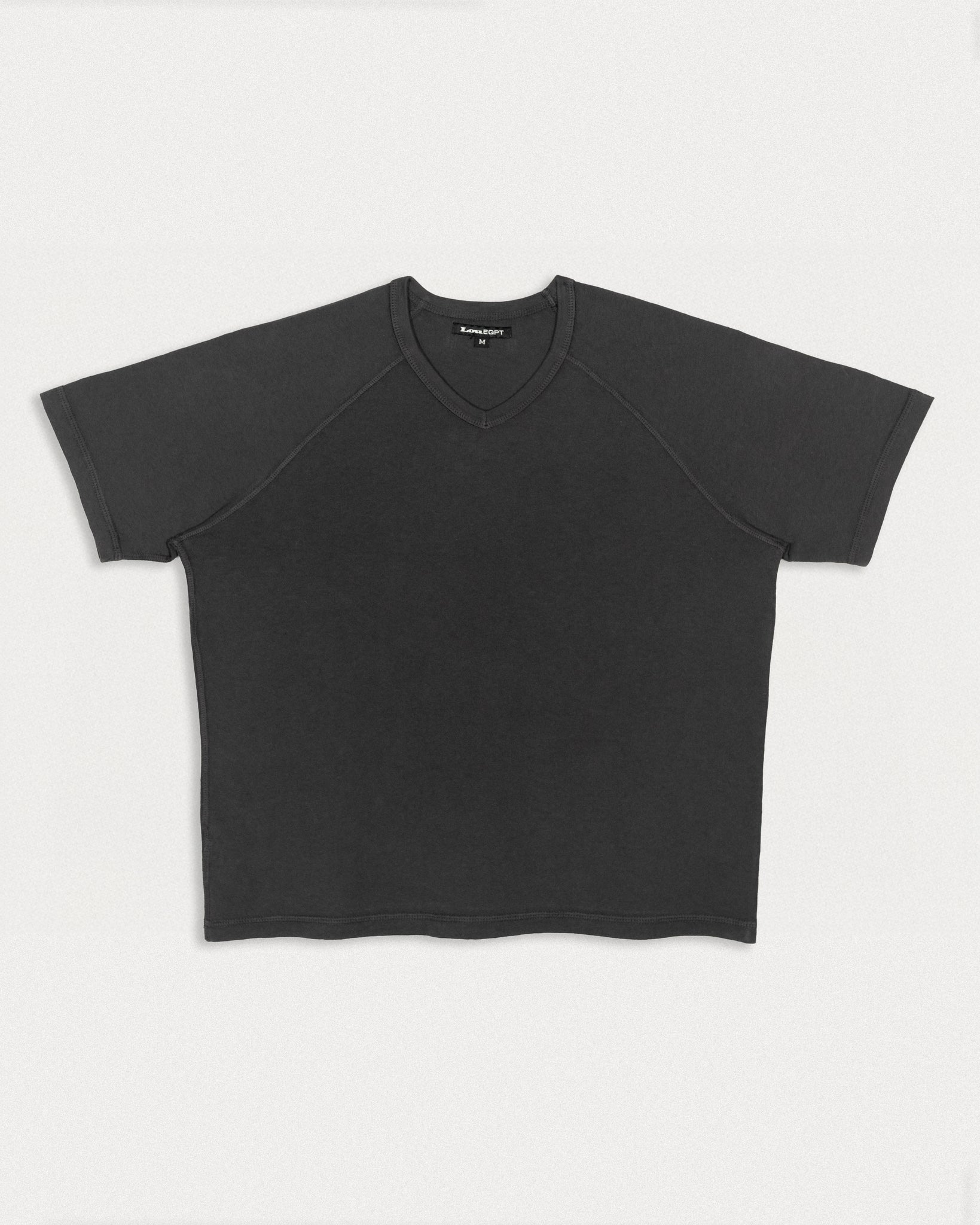 V-NECK RAGLAN SS- CHARCOAL