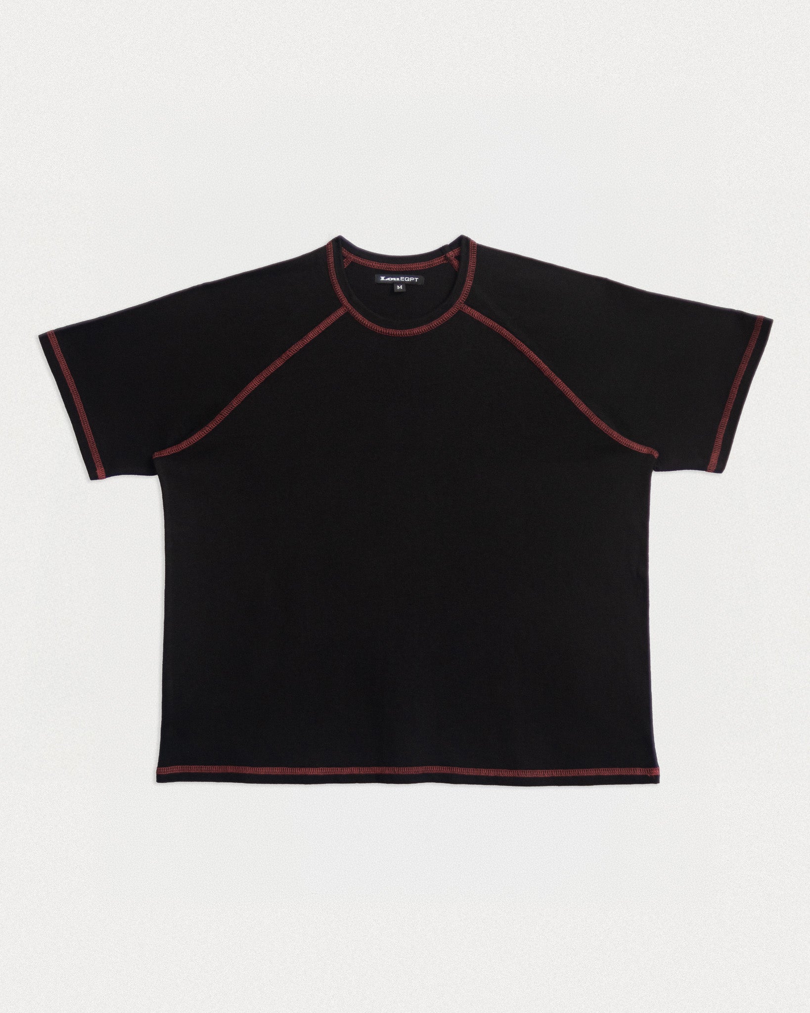 CREW RAGLAN SS - BLACK / RED