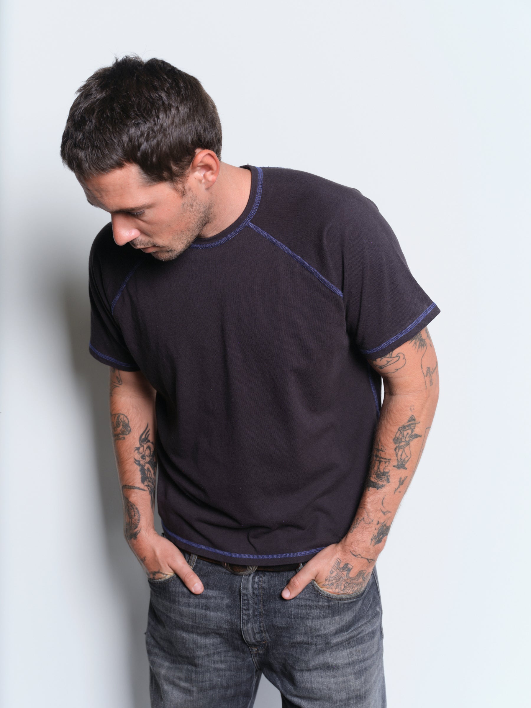 CREW RAGLAN SS - TAR / BLUE-3