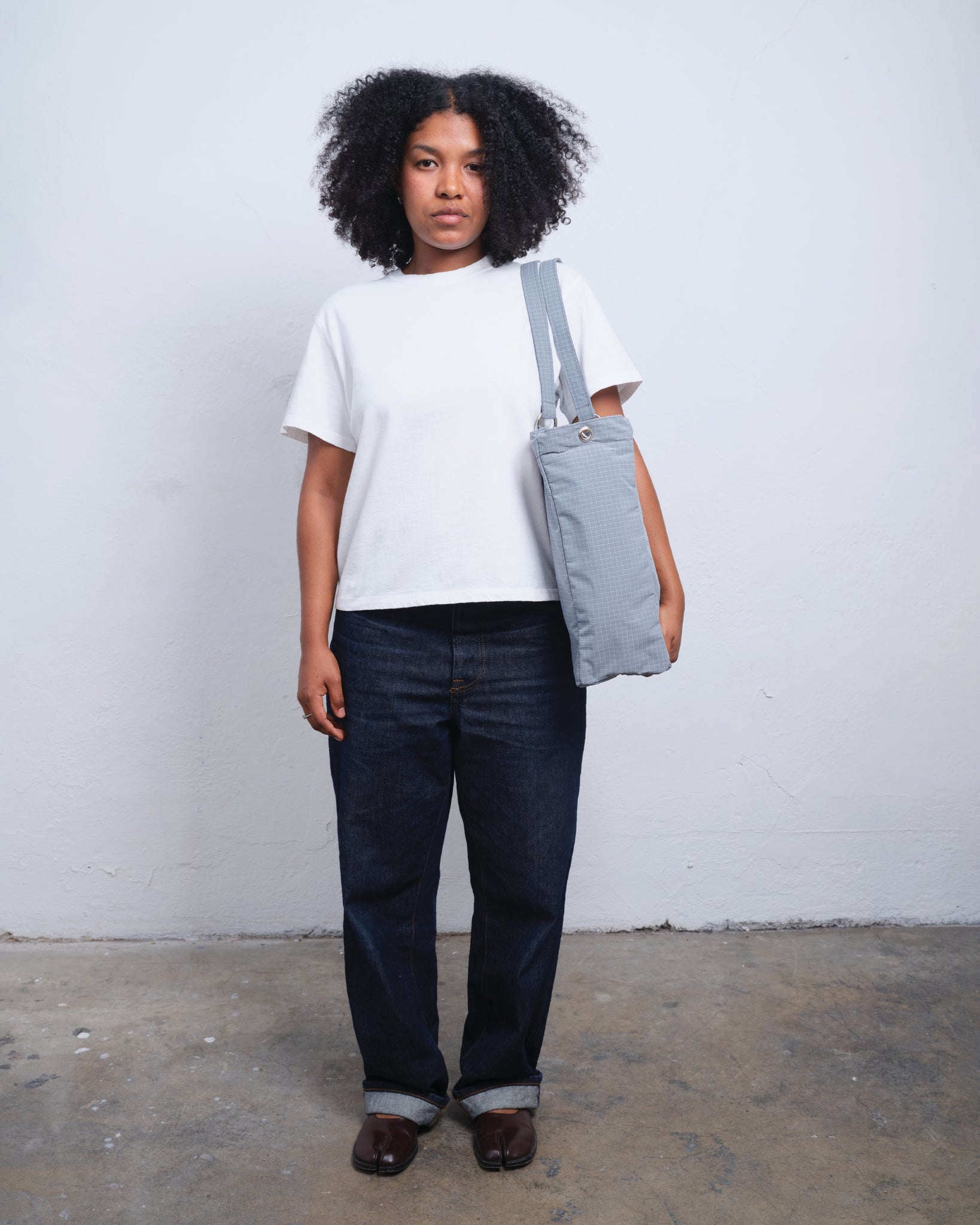 RIPSTOP GRID BAG - GREY / WHITE