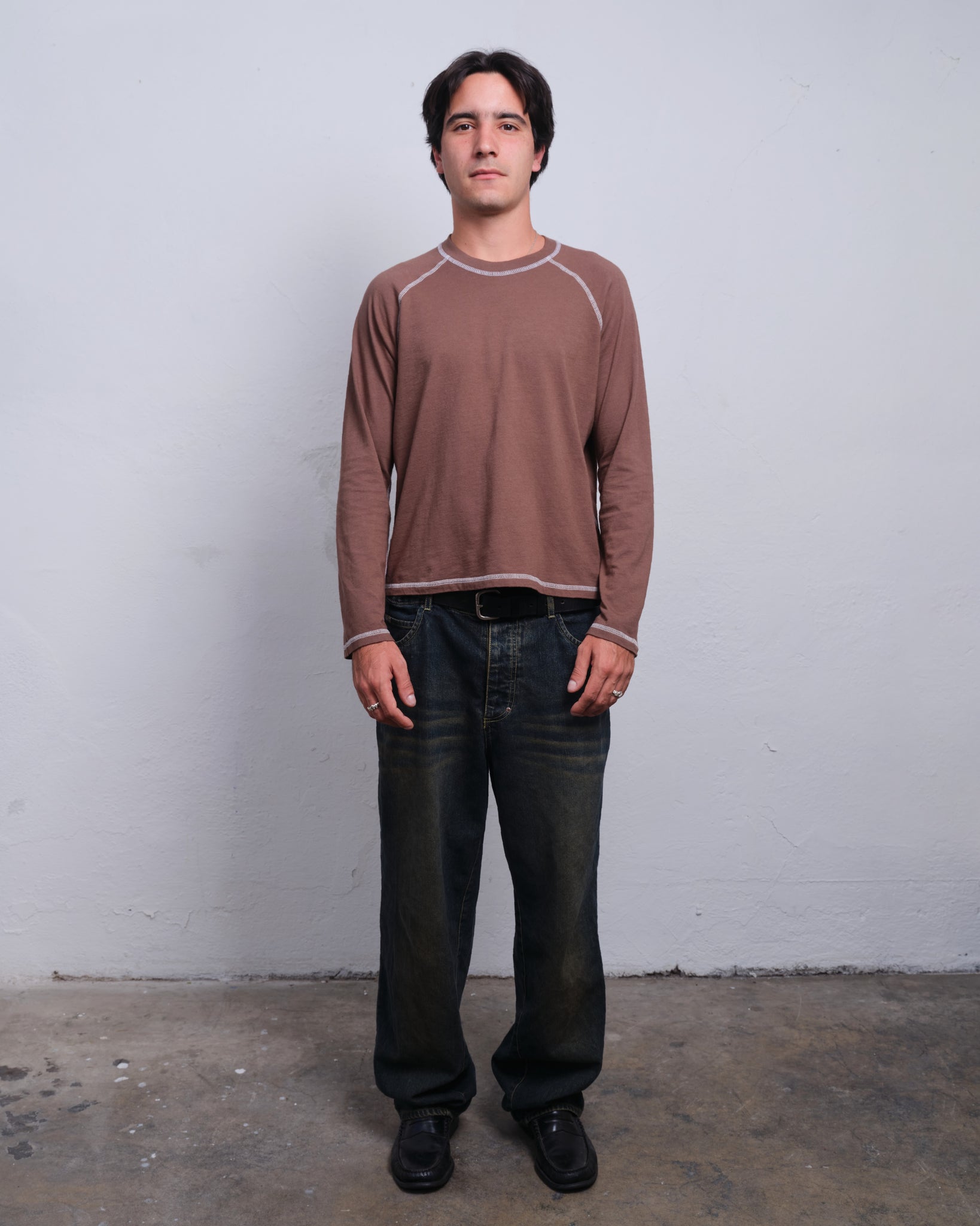 RAGLAN LS - TAUPE / WHITE