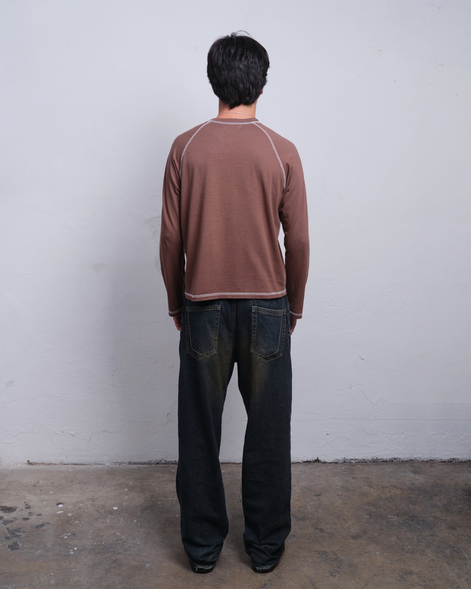 RAGLAN LS - TAUPE / WHITE