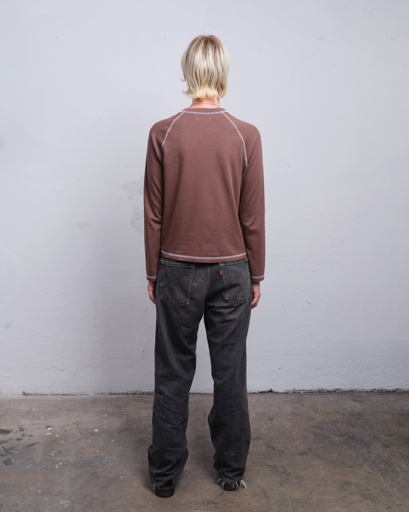 RAGLAN LS - TAUPE / WHITE