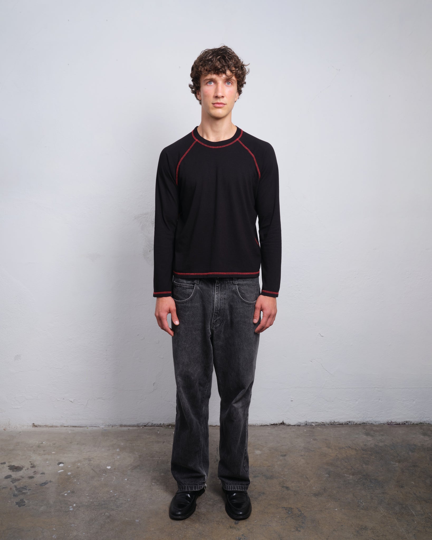 RAGLAN LS - BLACK / RED