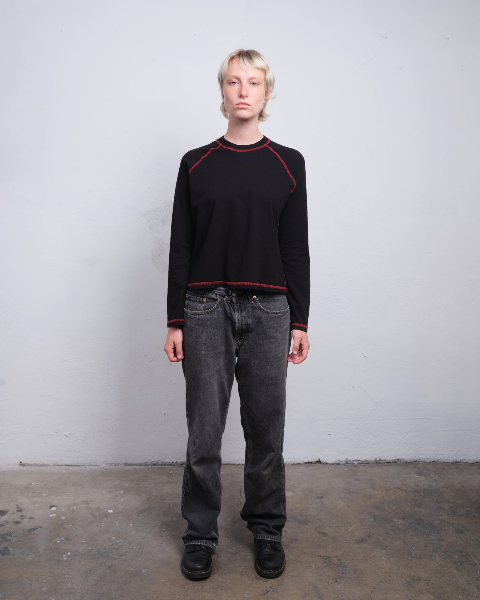 RAGLAN LS - BLACK / RED
