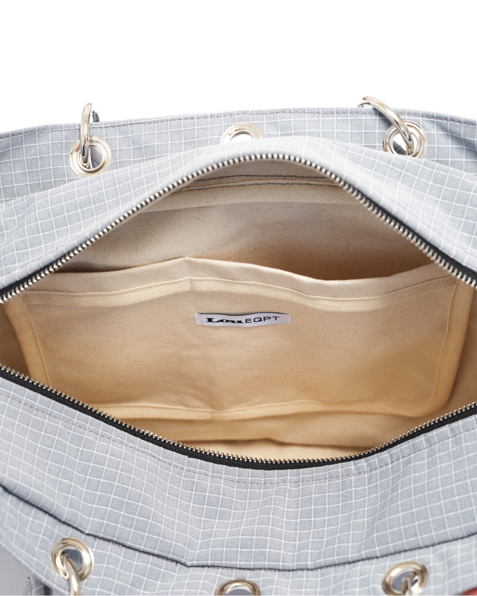 RIPSTOP GRID BAG - GREY / WHITE