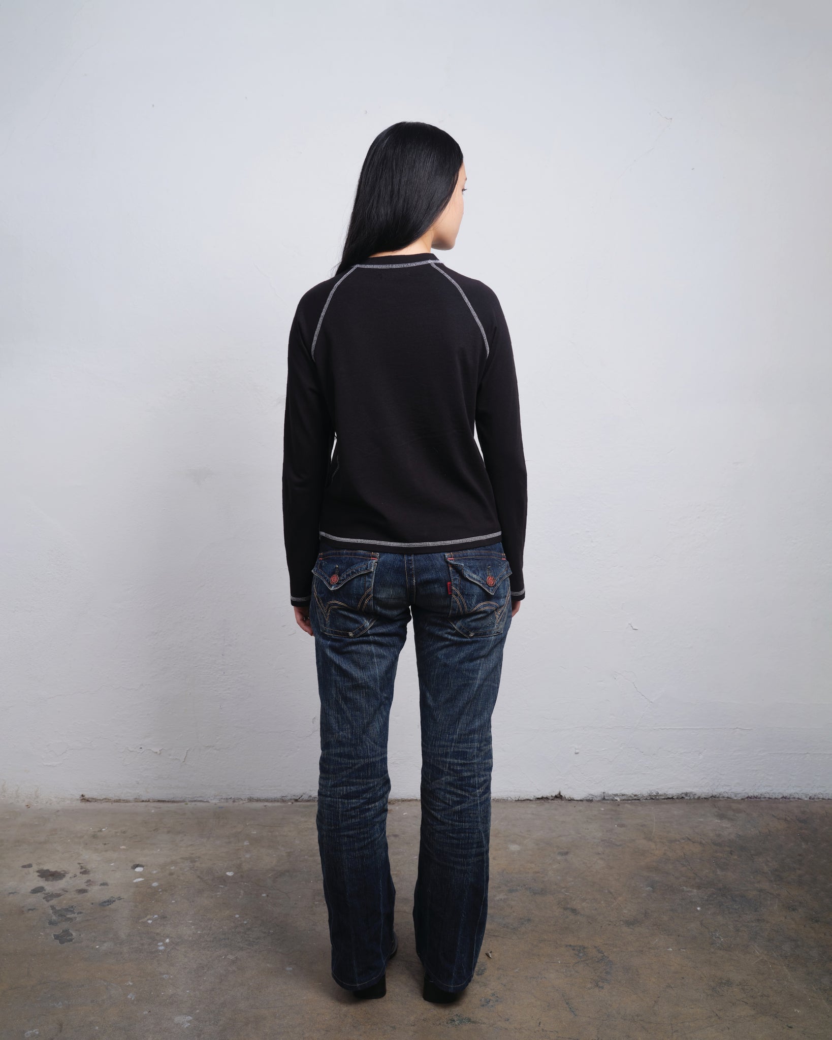 RAGLAN LS - BLACK / WHITE