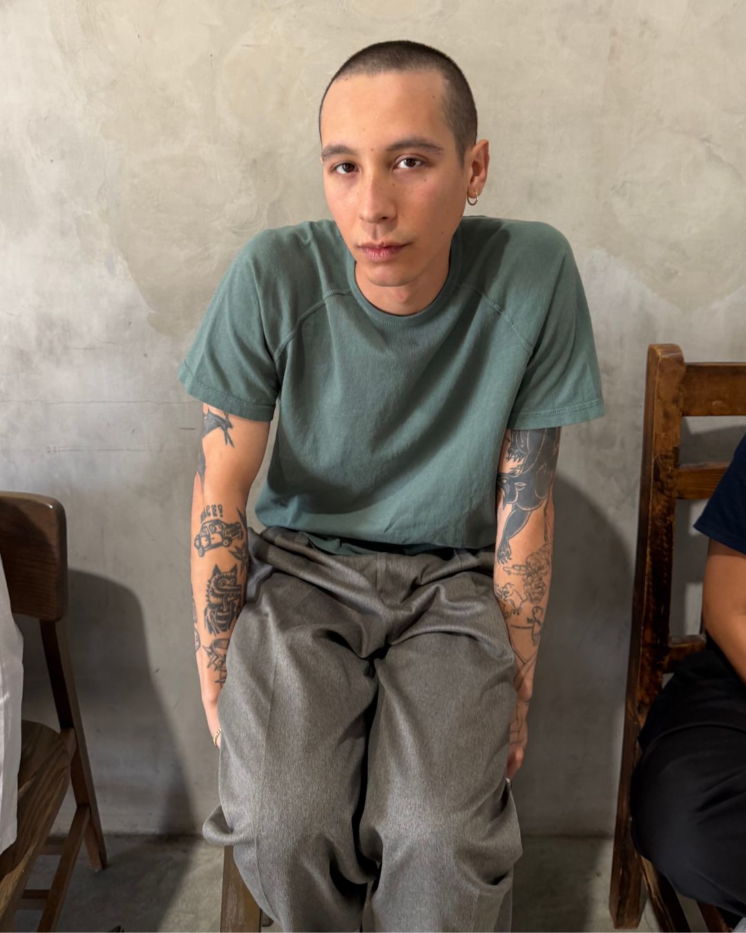 CREW RAGLAN SS - CELADON