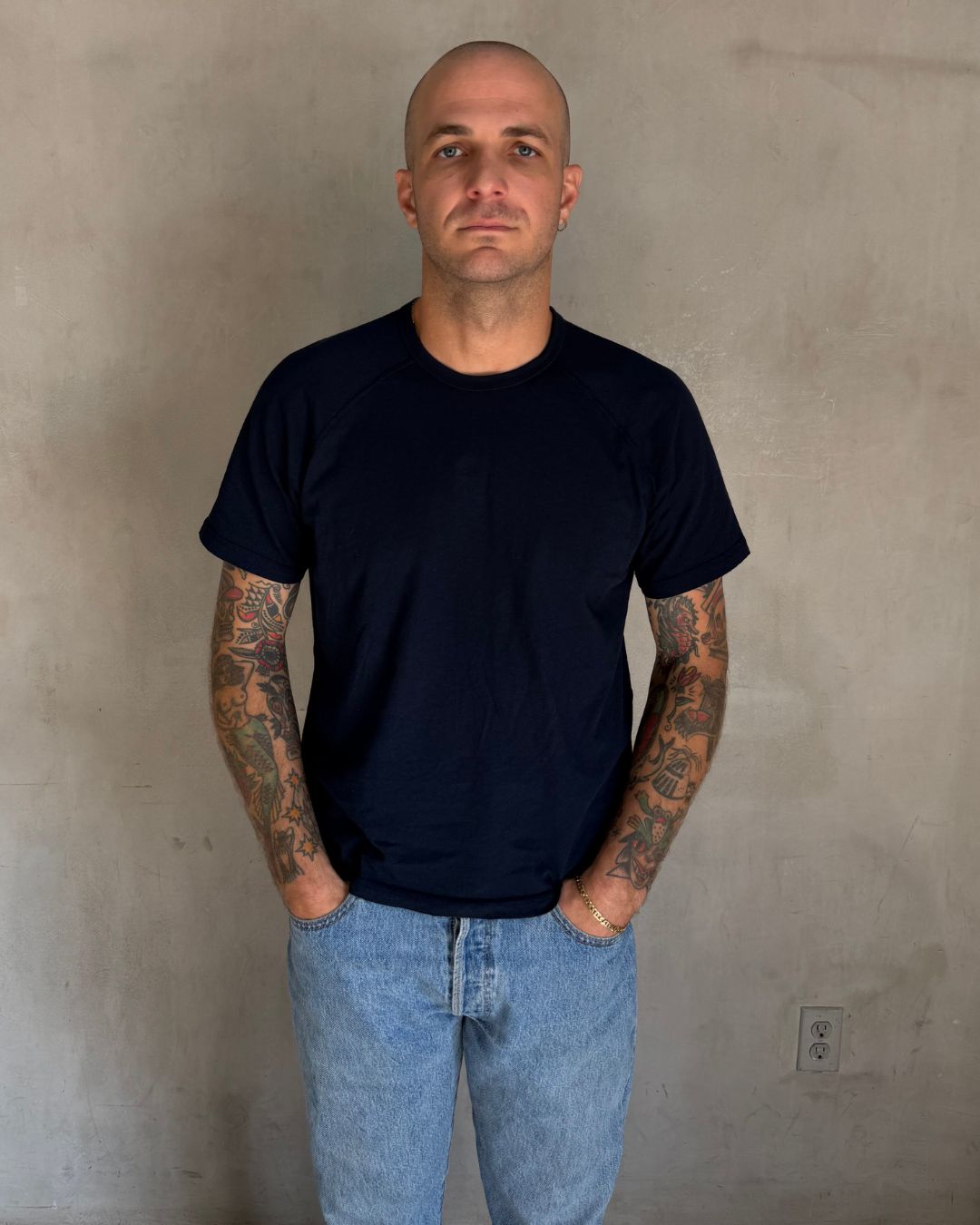 CREW RAGLAN SS - NAVY-2