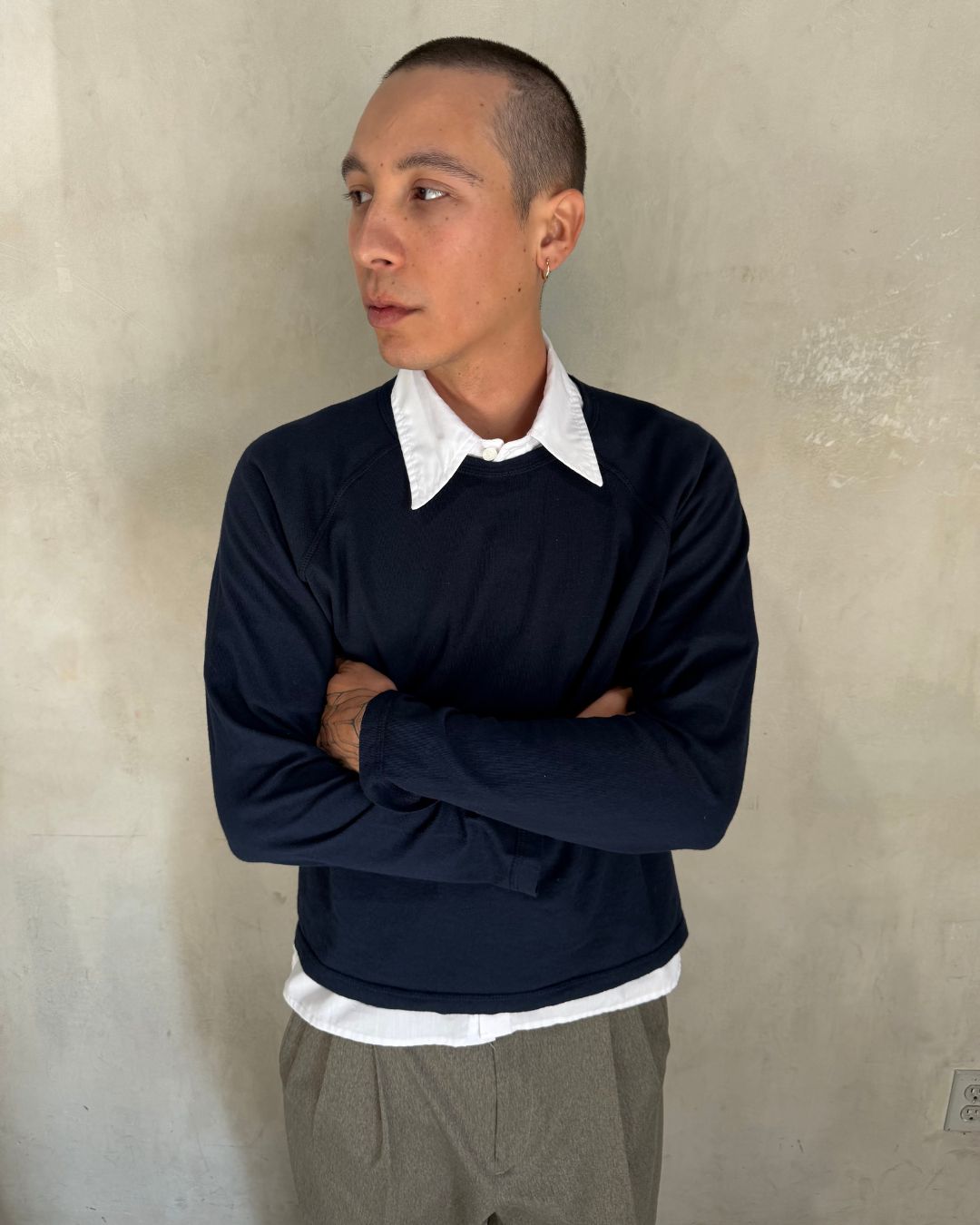 CREW RAGLAN LS - NAVY