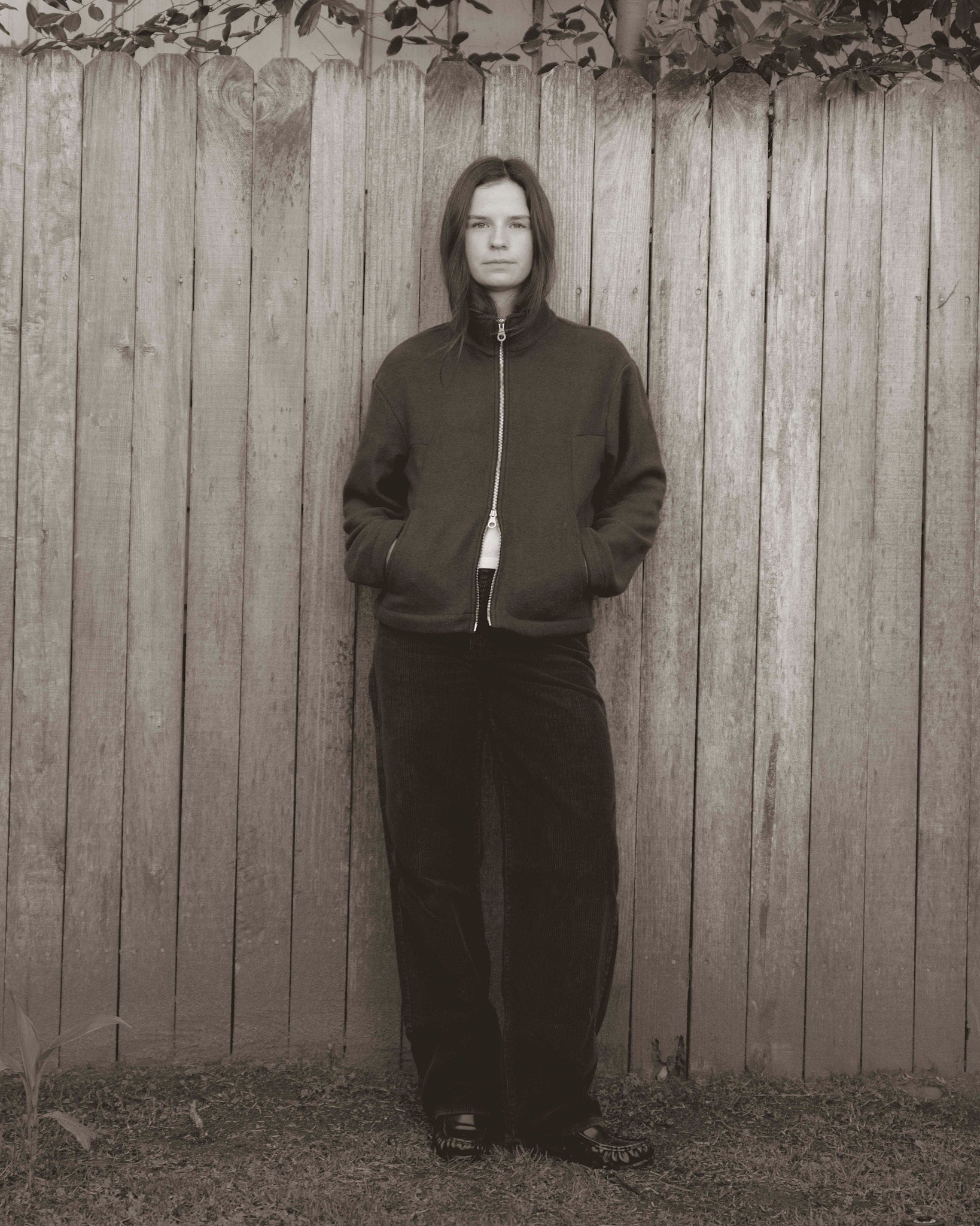 TWO-WAY ZIP FLEECE JACKET - STONE - L.E. x LYLE MCGRAW-3